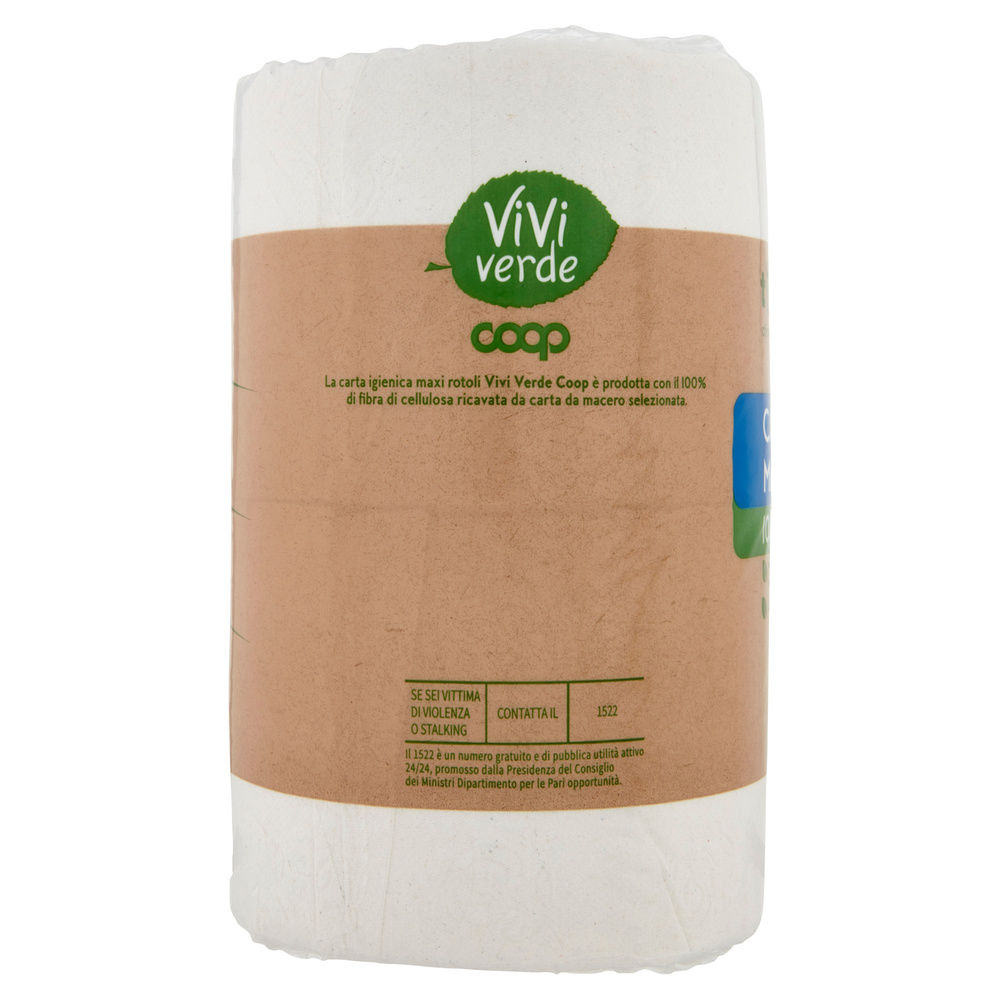 CARTA IGIENICA COOP VIVI VERDE MAXIROTOLI ECOLABEL 2VELI 400STRAPPI PZ 4 - 5