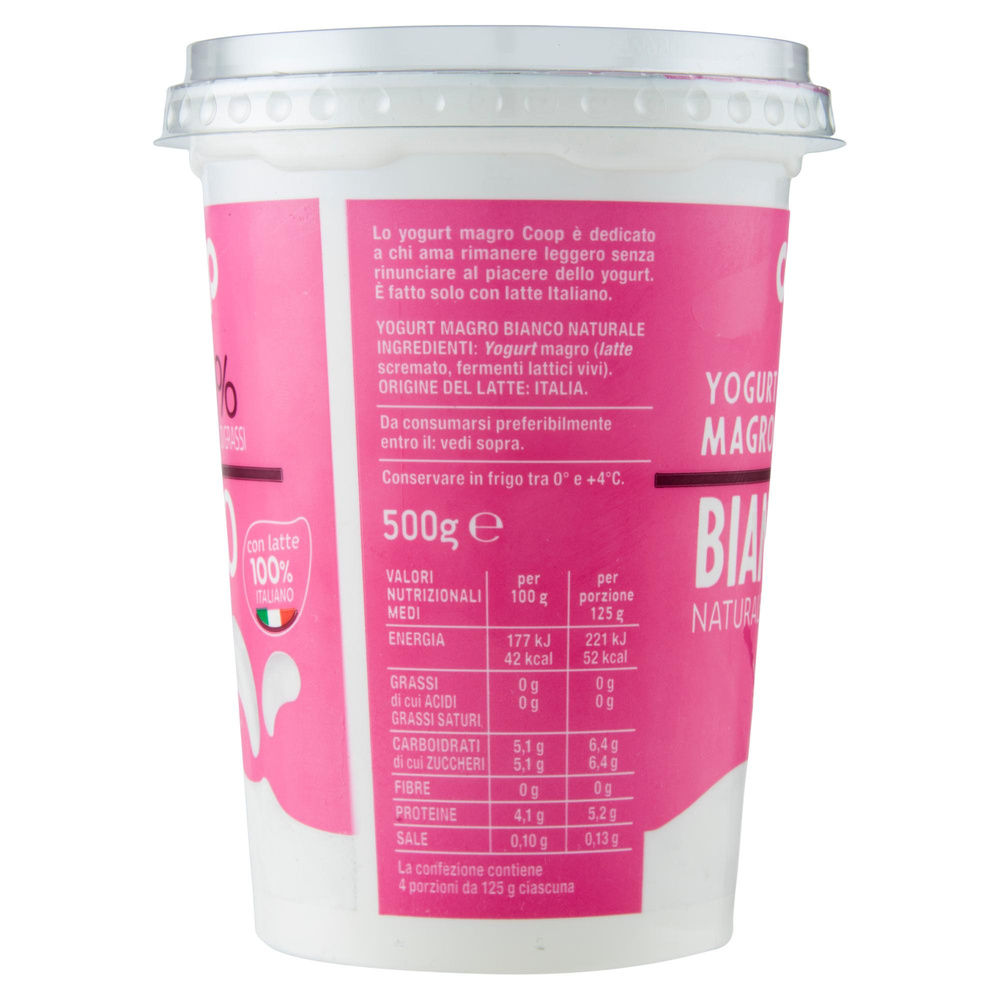YOGURT MAGRO COOP 0% BIANCO 500 G - 4