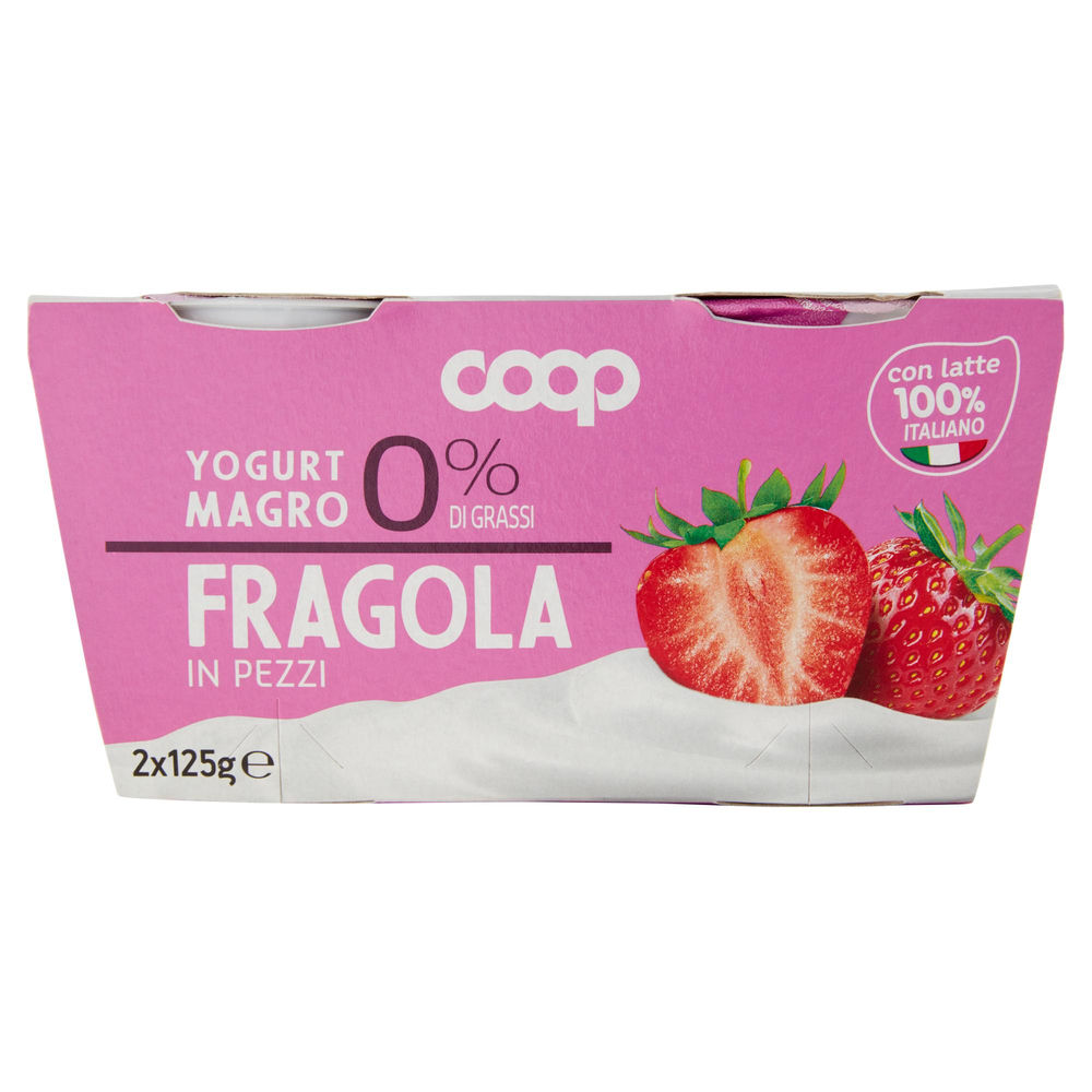 Yogurt magro coop 0% fragola cluster 2x125 g