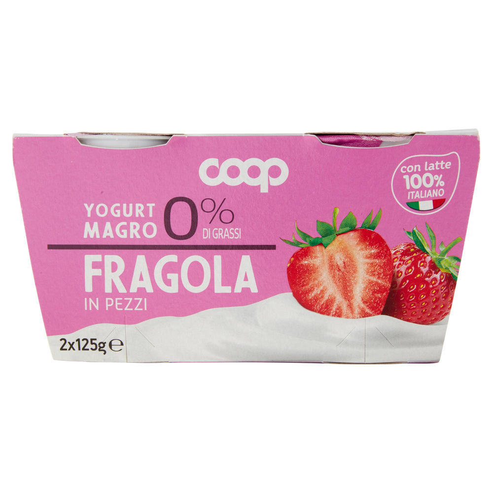 YOGURT MAGRO COOP 0% FRAGOLA CLUSTER 2X125 G - 2