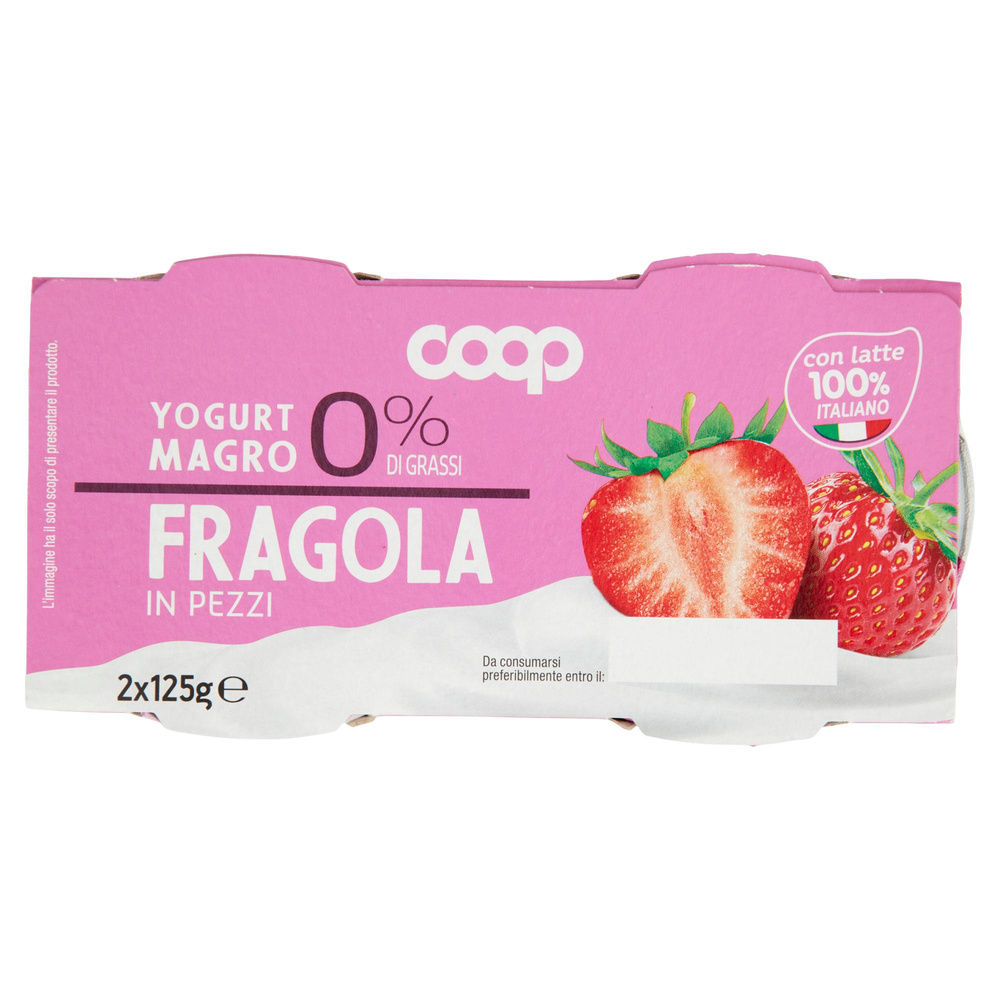 YOGURT MAGRO COOP 0% FRAGOLA CLUSTER 2X125 G - 3