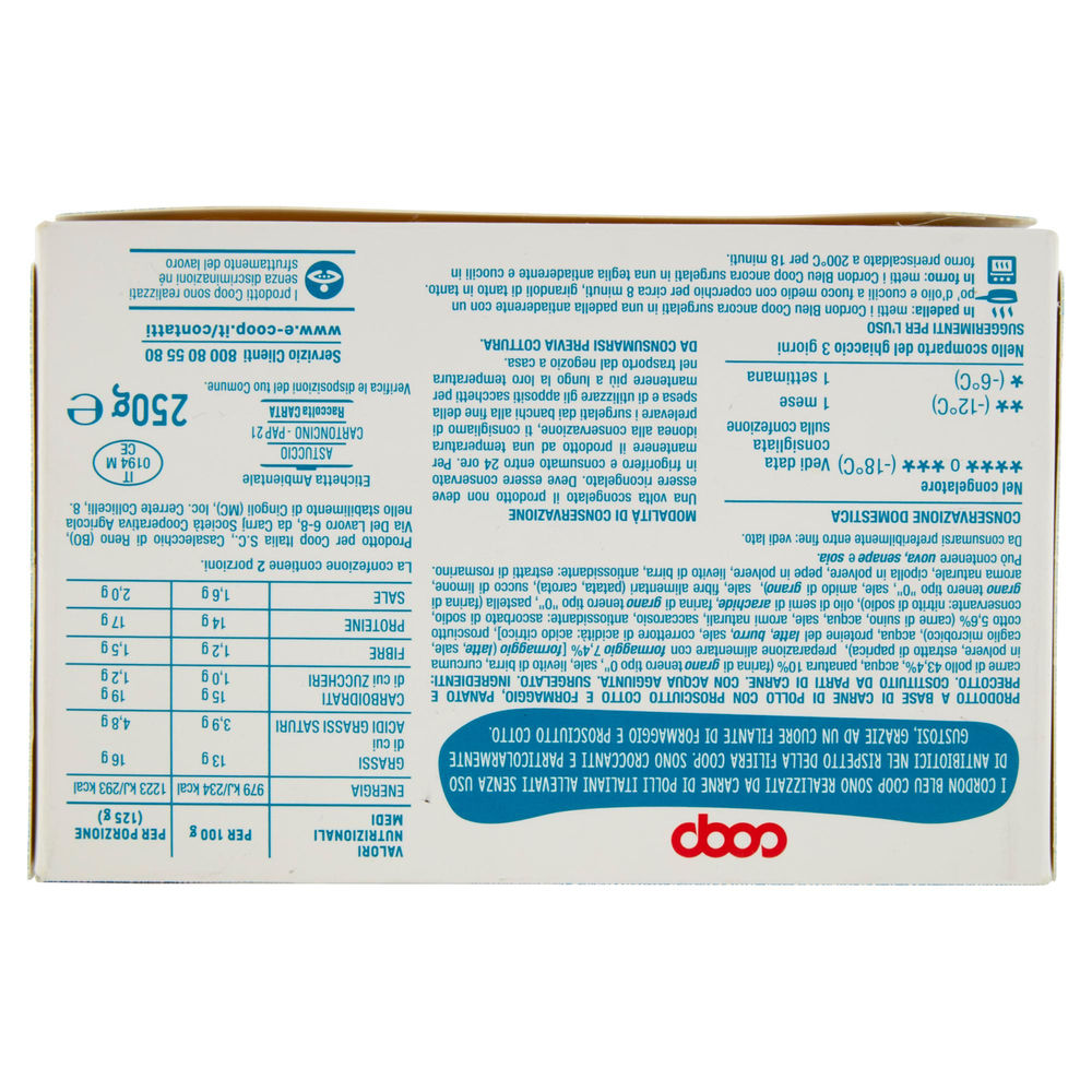 CORDON BLEU SURGELATI COOP 2 PZ  ASTUCCIO G 250 - 1