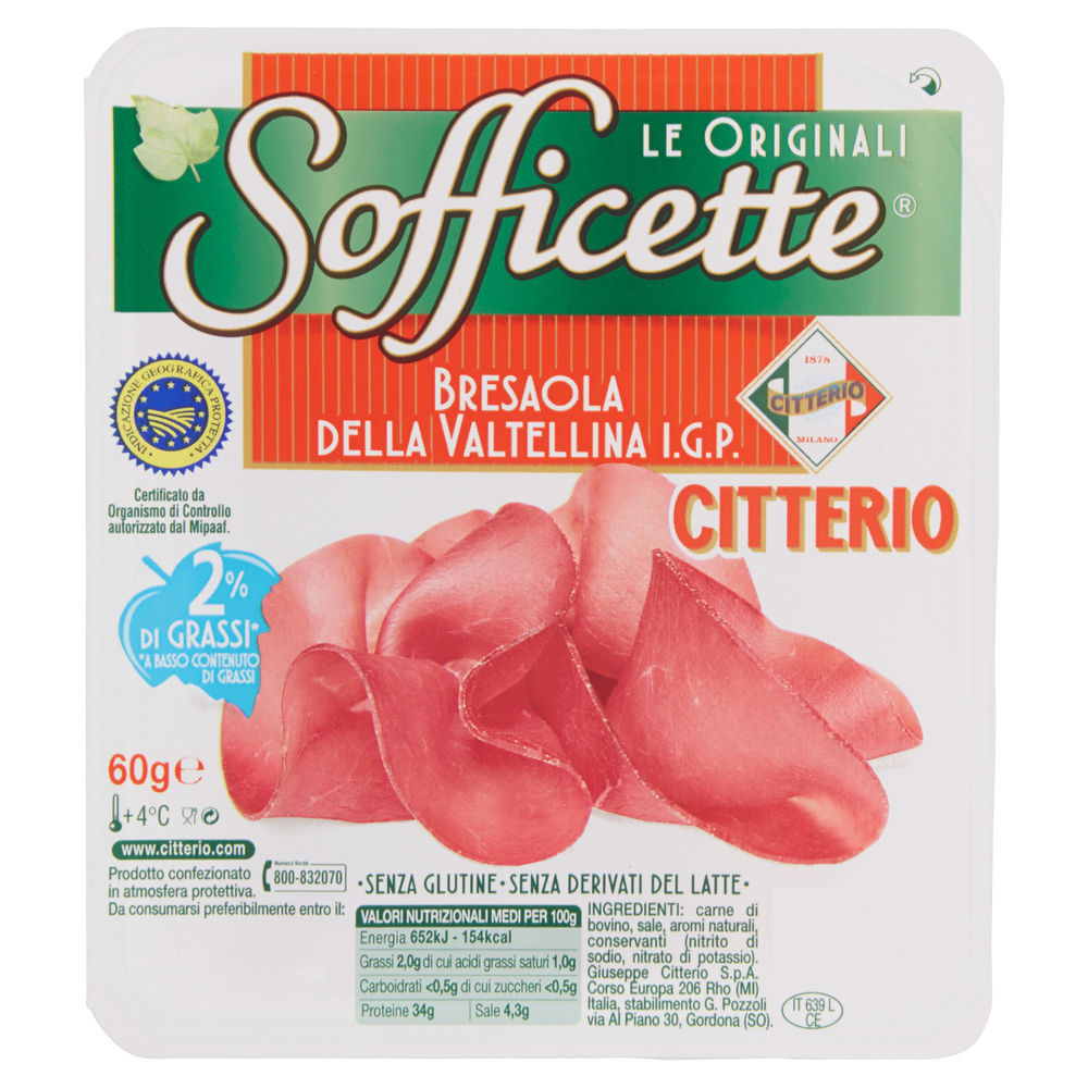 BRESAOLA DELLA VALTELLINA IGP SOFFICETTE CITTERIO VASCHETTA G 60 - 0