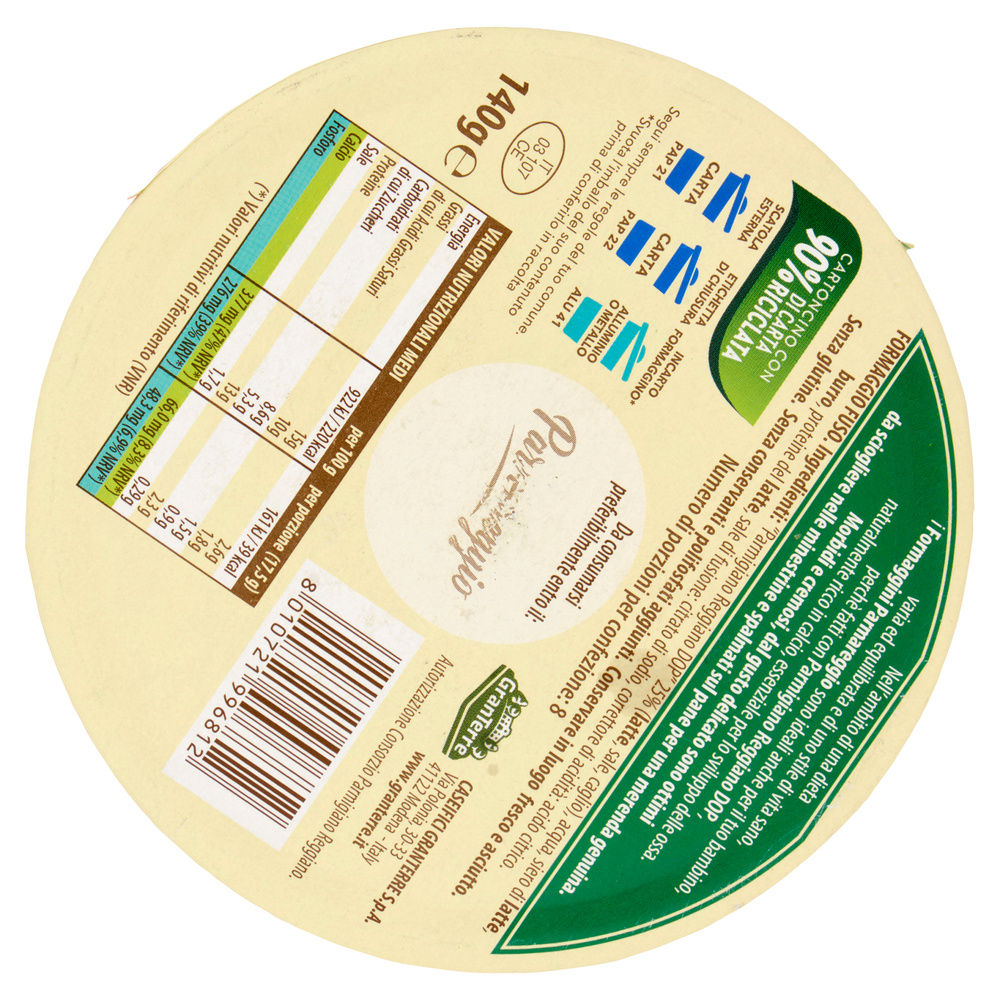 FORMAGGINI AL PARMIGIANO REGGIANO PARMAREGGIO 8 PZ SCATOLA G 140 - 1