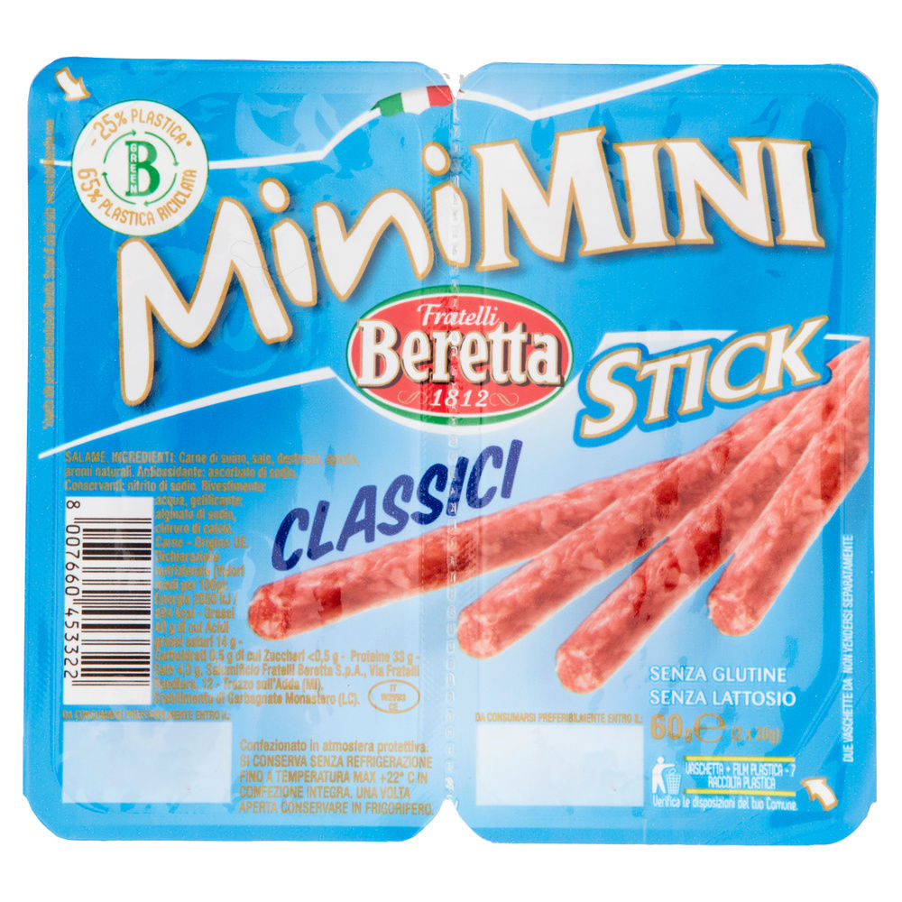 SALAMINI STICK CLASSICI MINIMINI BERETTA 2PZ G 60 - 4
