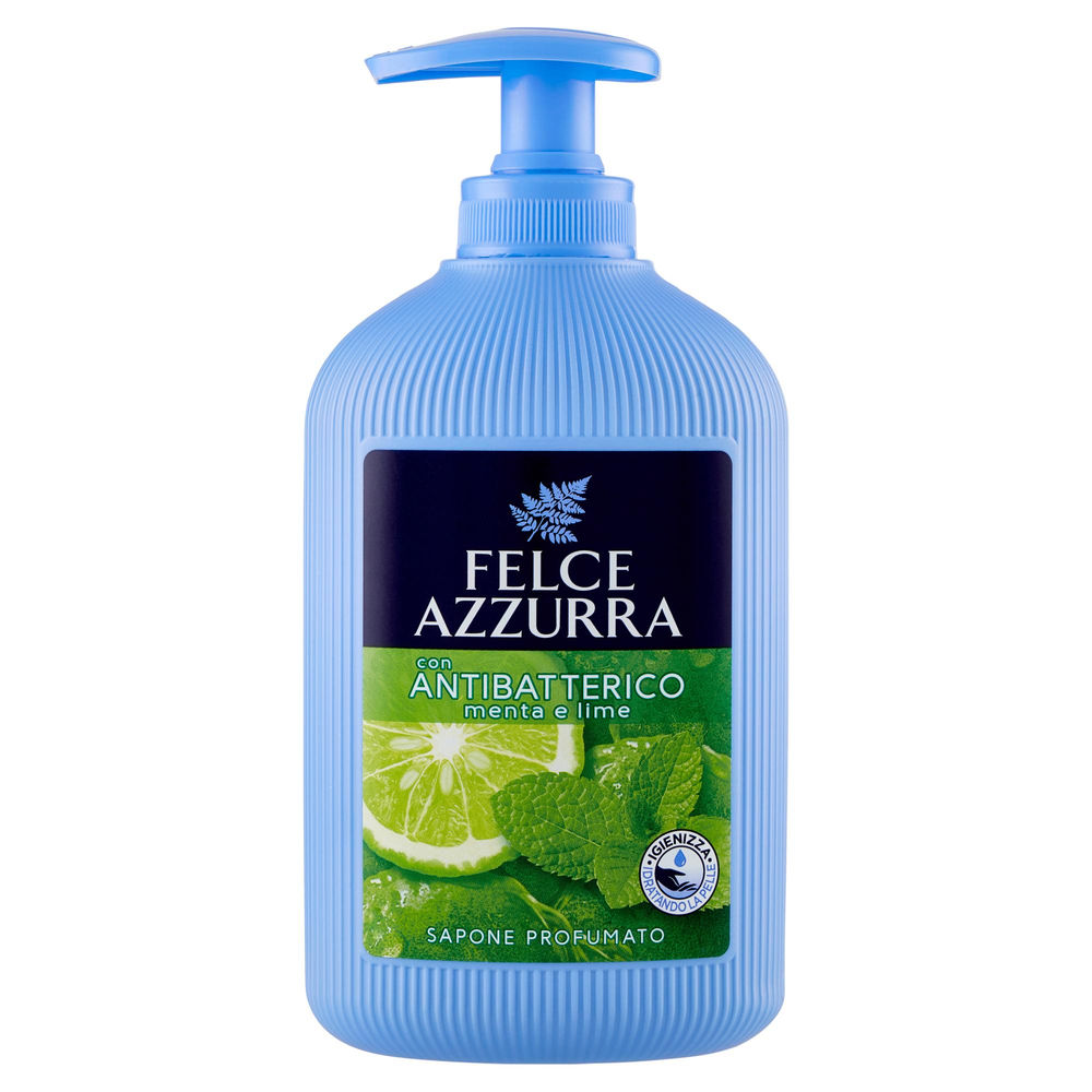SAPONE LIQUIDO FELCE AZZURRA ANTIBATTERICO MENTA E LIME FLACONE ML.300 - 0