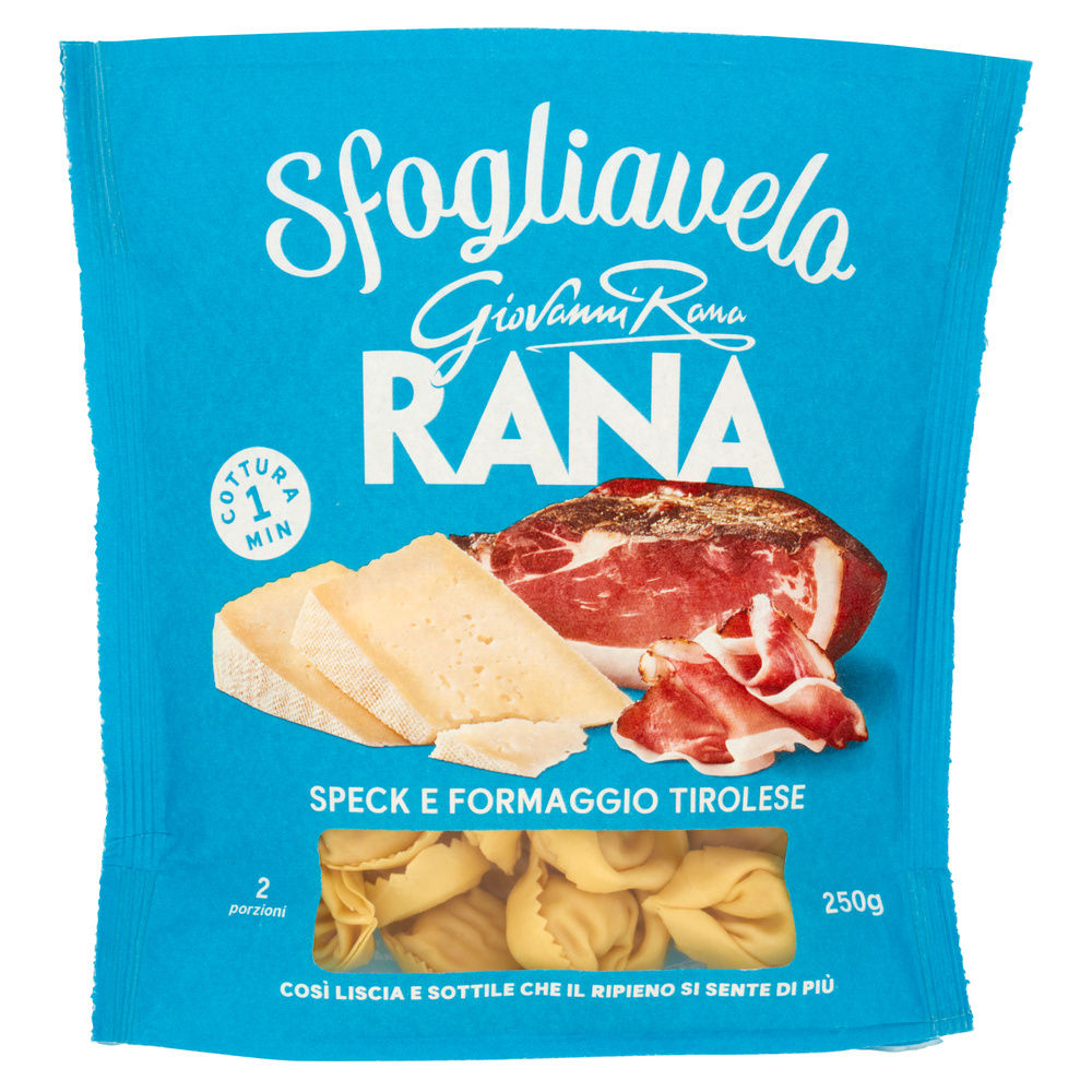 SFOGLIAVELO ALLO SPECK E FORMAGGIO TIROLESE RANA VASCHETTA 250 G - 4