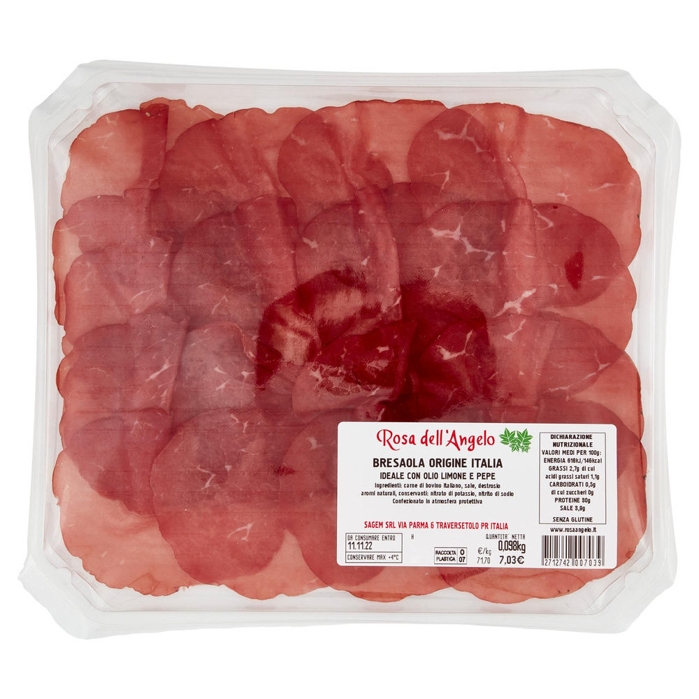 BRESAOLA ORIGINE ITALIA ROSA DELL'ANGELO VASCHETTA G 100 CA - 3
