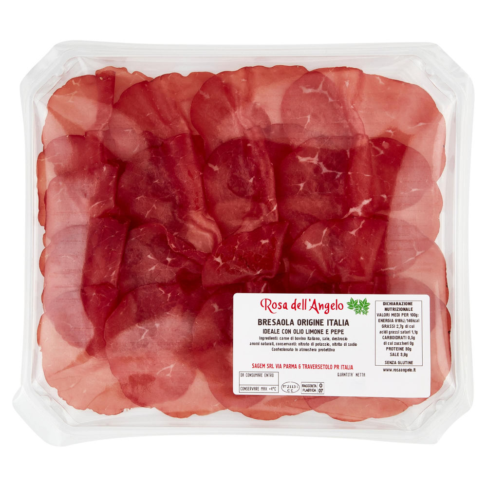 BRESAOLA ORIGINE ITALIA ROSA DELL'ANGELO VASCHETTA G 100 CA - 0
