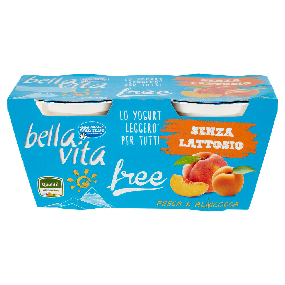 YOGURT BELLA VITA FREE SENZA LATTOSIO MERANO PESCA/ALBICOCCA 2X125G - 3