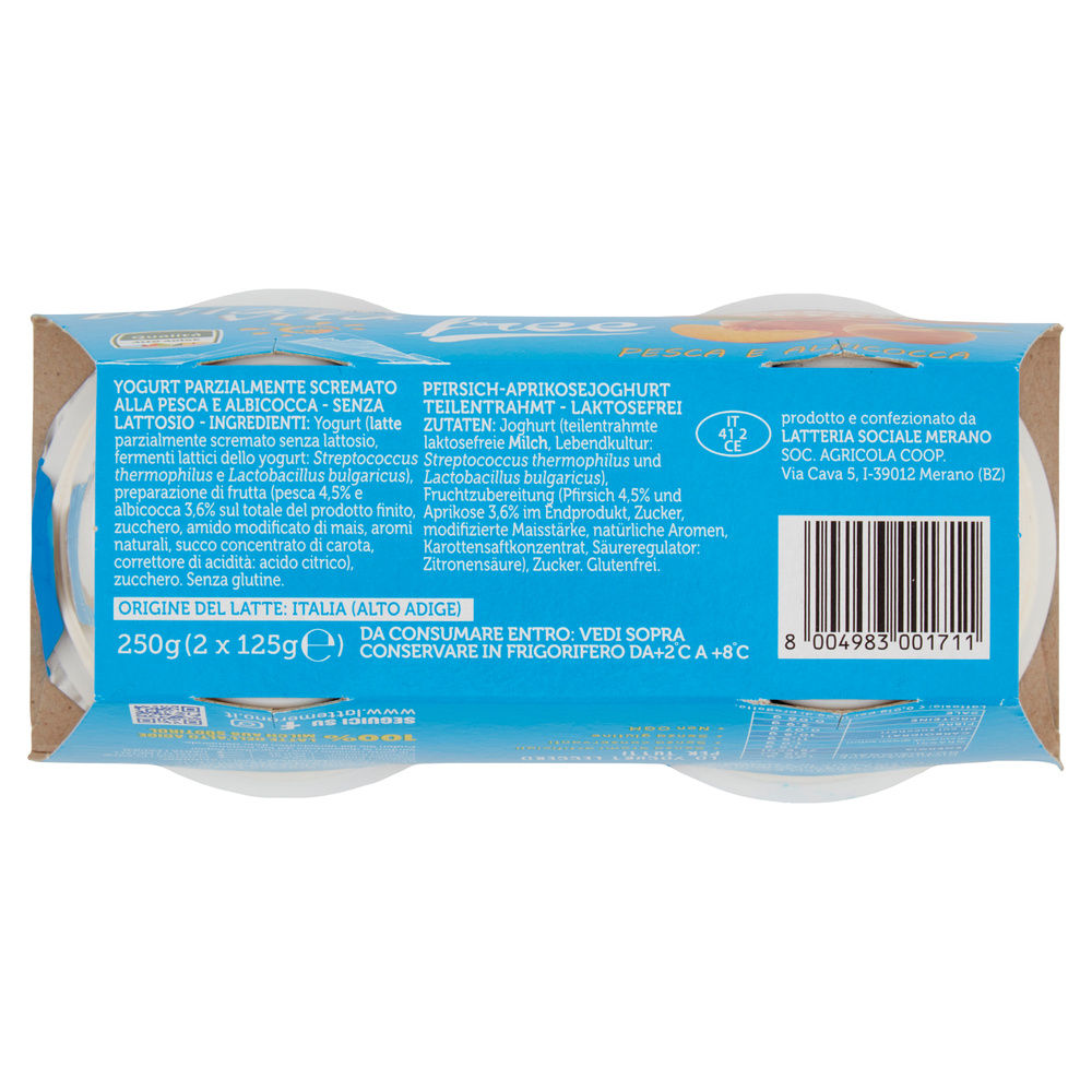 YOGURT BELLA VITA FREE SENZA LATTOSIO MERANO PESCA/ALBICOCCA 2X125G - 7