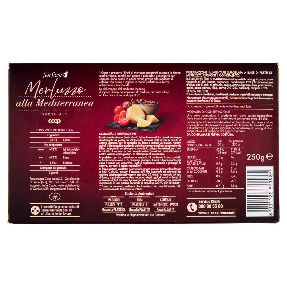 MERLUZZO ALLA MEDITERRANEA FIOR FIORE COOP SCATOLA SURG. G 250 - 1