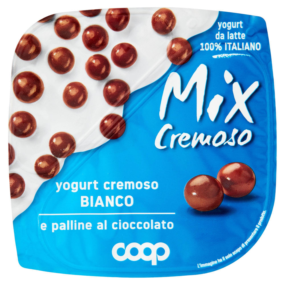 Mix cremoso coop yogurt bianco+palline di cereali ricop.cioccolato bicomp150g