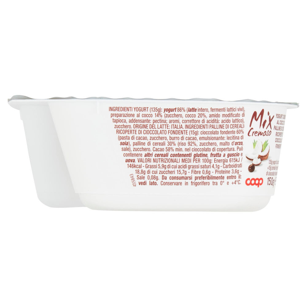 MIX CREMOSO COOP YOGURT COCCO + PALLINE DI CEREALI RICOP.CIOCC FOND BICOMP 150G - 5