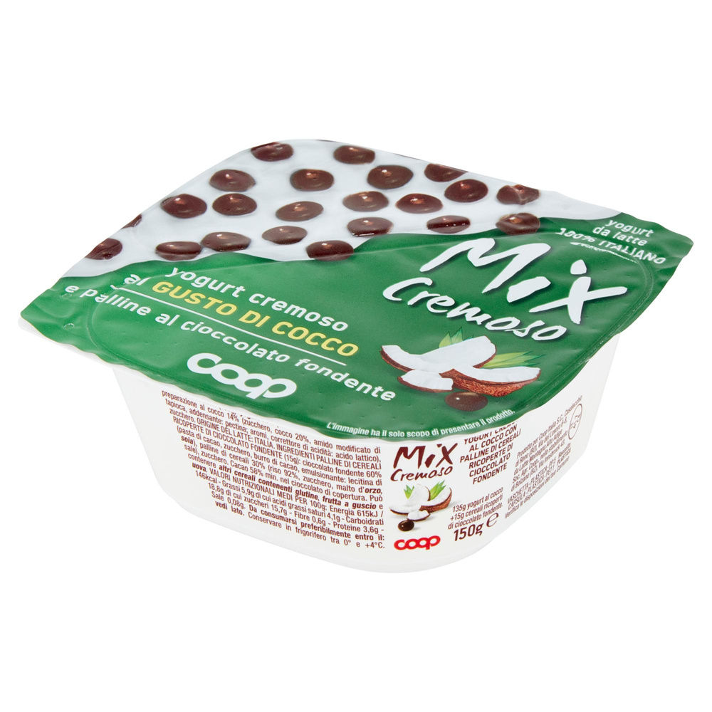MIX CREMOSO COOP YOGURT COCCO + PALLINE DI CEREALI RICOP.CIOCC FOND BICOMP 150G - 2