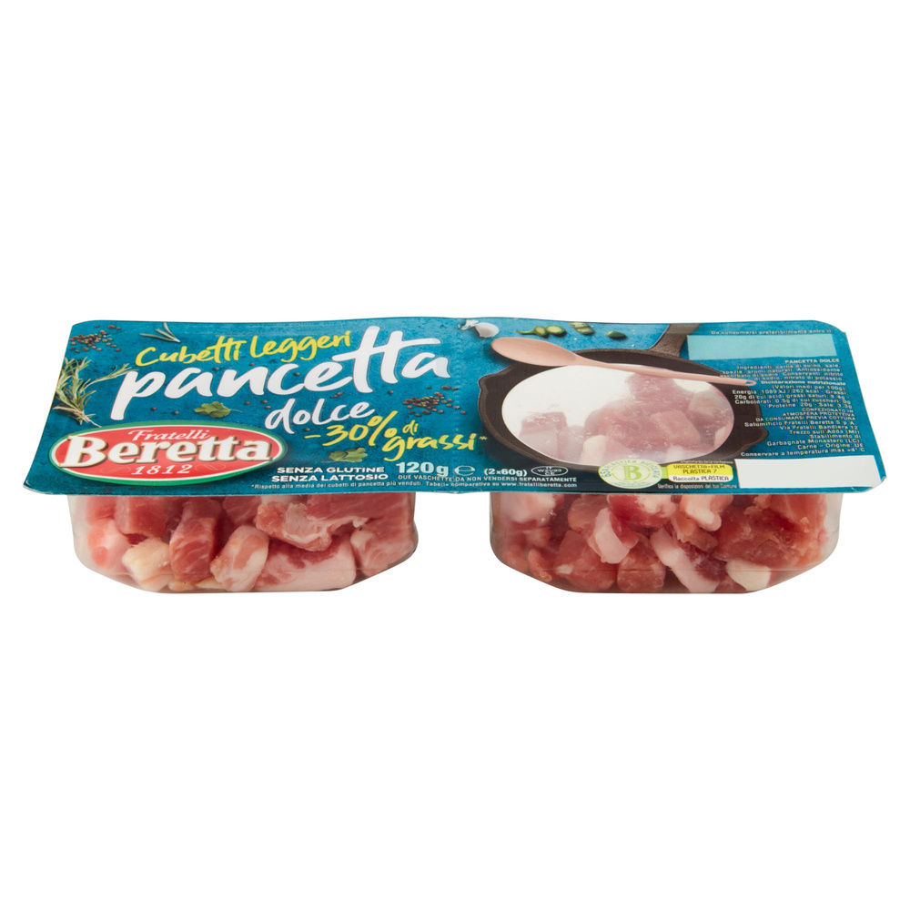 CUBETTI PANCETTA DOLCE -30%GRASSI SEMPL.PIACERI BERETTA 2PZ VASCH G120 - 4