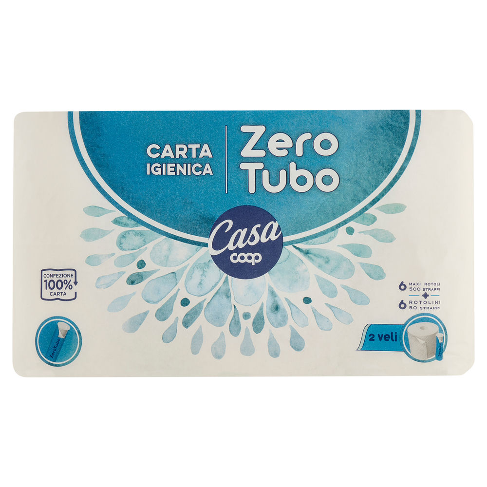 CARTA IGIENICA COOP CASA MAXIROTOLI ZEROTUBO FSC 2VELI 550STRAPPI PZ 6 - 0