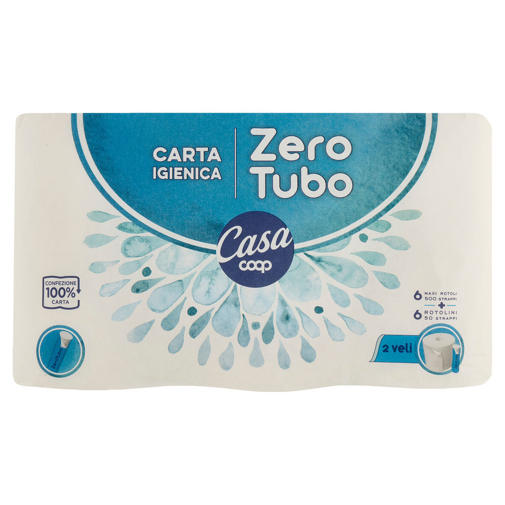 CARTA IGIENICA COOP CASA MAXIROTOLI ZEROTUBO FSC 2VELI 550STRAPPI PZ 6 - 3