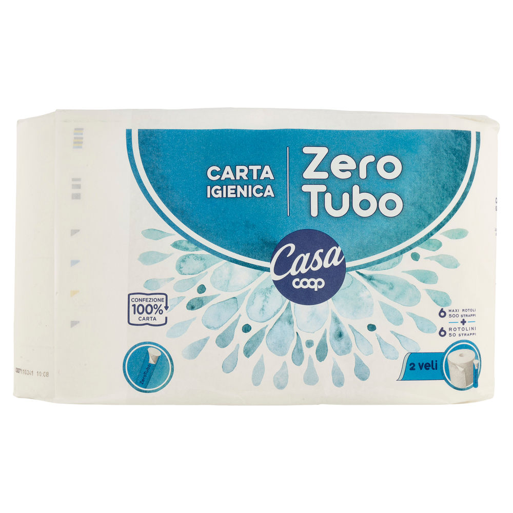 CARTA IGIENICA COOP CASA MAXIROTOLI ZEROTUBO FSC 2VELI 550STRAPPI PZ 6 - 1