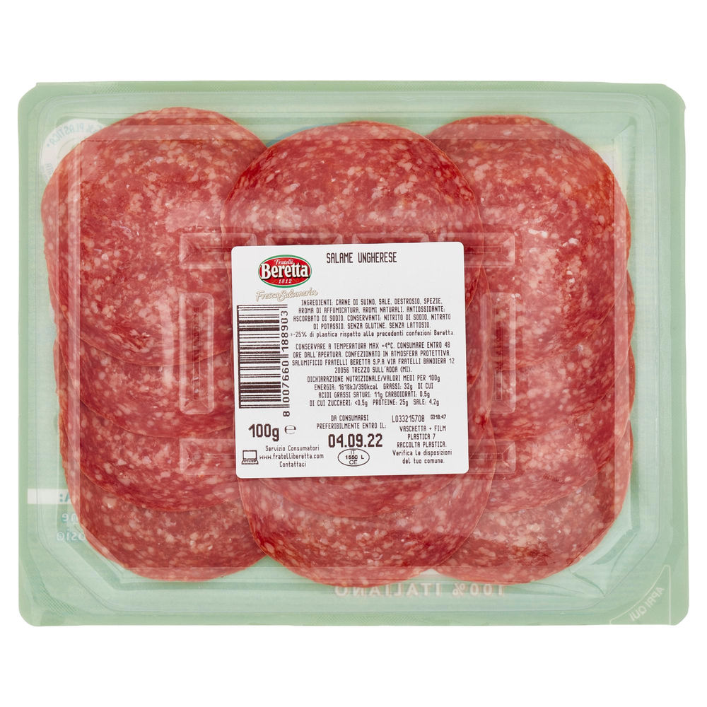 SALAME UNGHERESE FRESCA SALUMERIA ITALIANA BERETTA G100 - 1