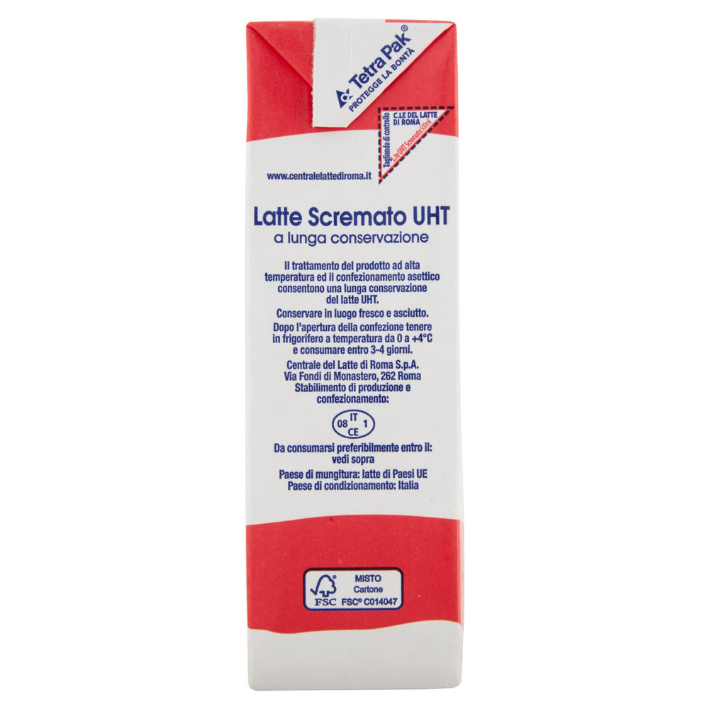 LATTE UHT SCREMATO 500 ML CENTRALE DEL LATTE DI ROMA - 4