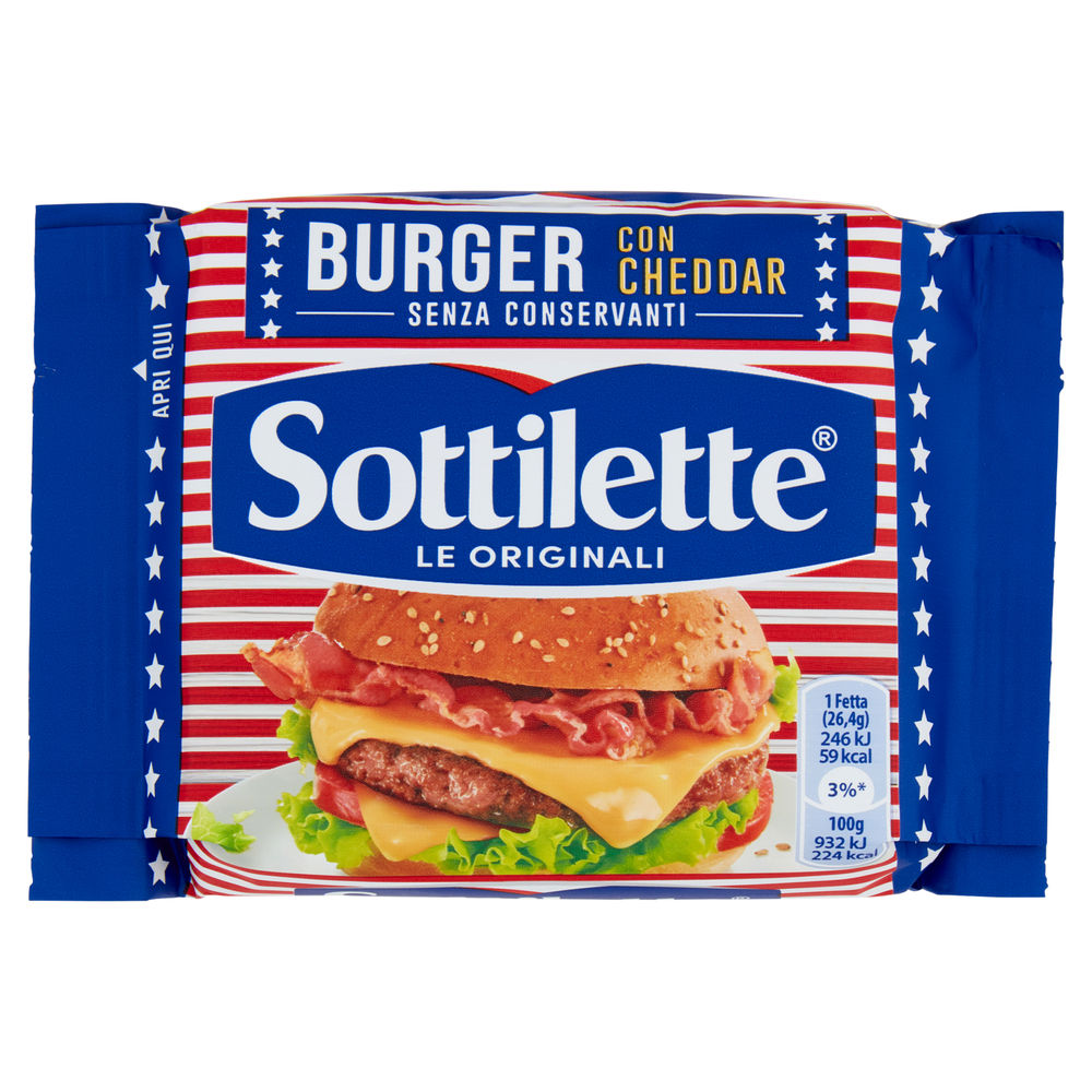 SOTTILETTE BURGER CON CHEDDAR BUSTA G 185 - 0