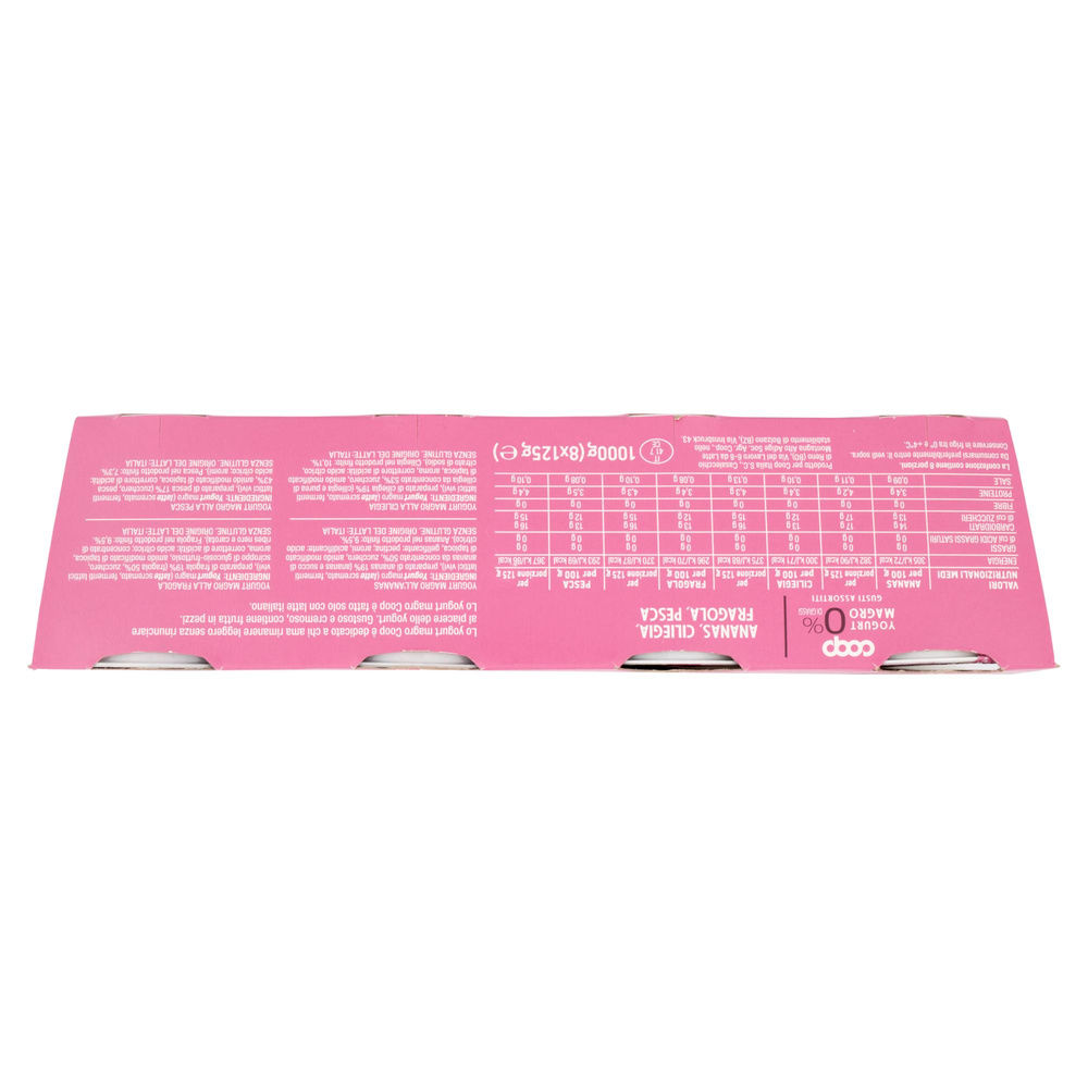 YOGURT MAGRO 0% PESCA/CILIEGIA/FRAGOLA/ANANAS COOP G 125 X 8 - 7