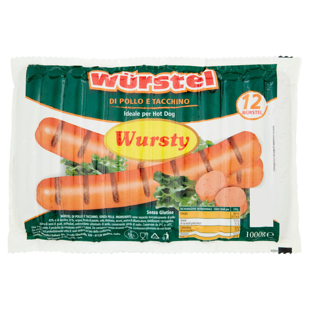 PP-WURSTEL DI POLLO E TACCHINO WURSTY 12PZ KG 1 - 0