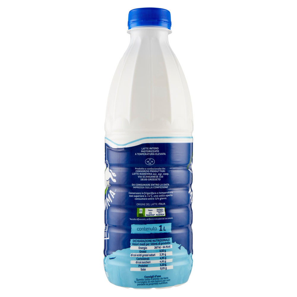 LATTE INTERO E.S.L. 1 LITRO PASTORIZZATO OMOGEN.LATTE MAREMMA - 7