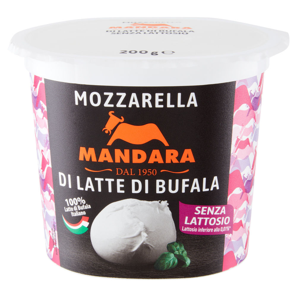 MOZZARELLA DI LATTE DI BUFALA ZERO LATTOSIO MANDARA VASETTO G 410 SGOCC. G 200 - 2