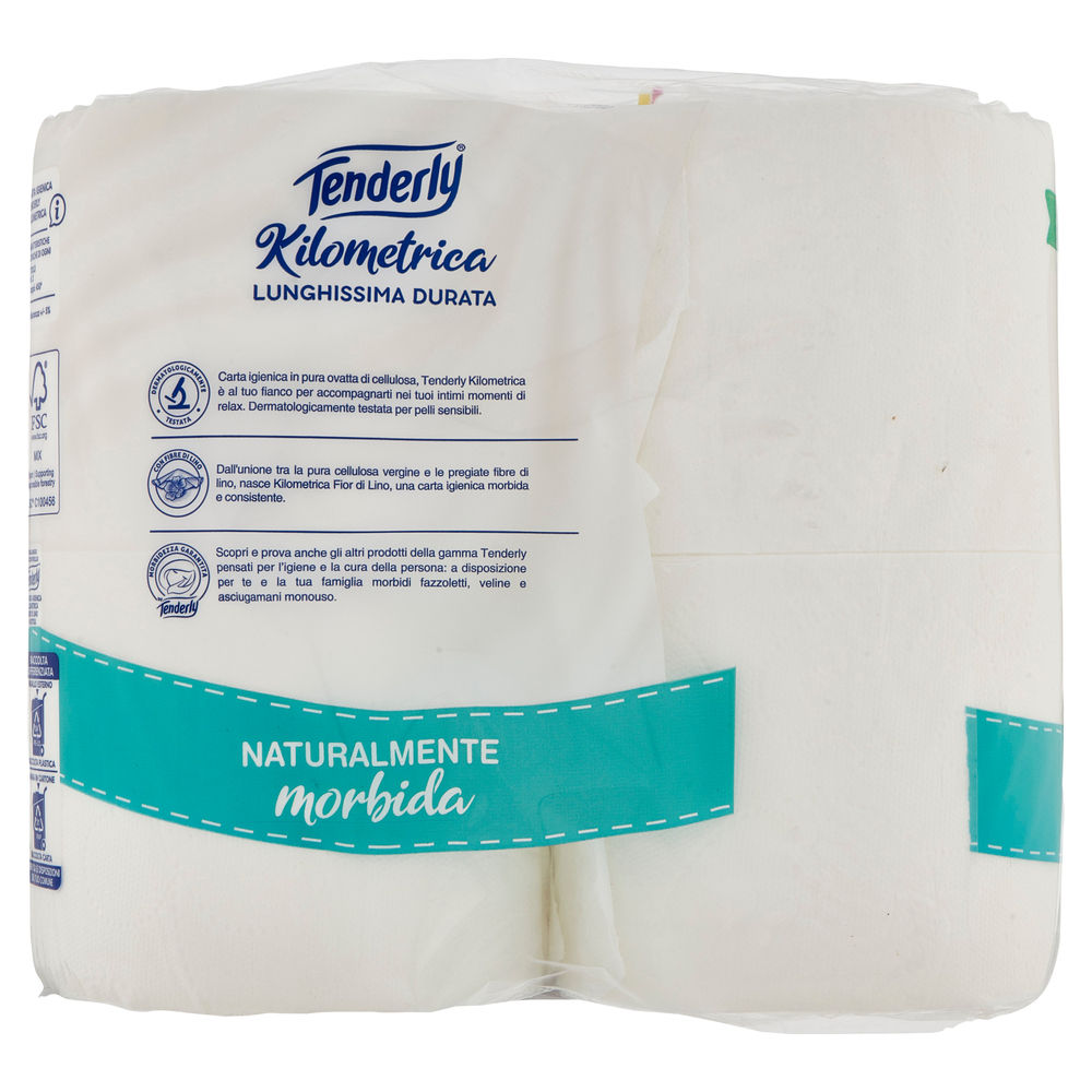 CARTA IGIENICA TENDERLY KILOMETRICA FIOR DI LINO 2VELI 450STR PZ.4 - 1