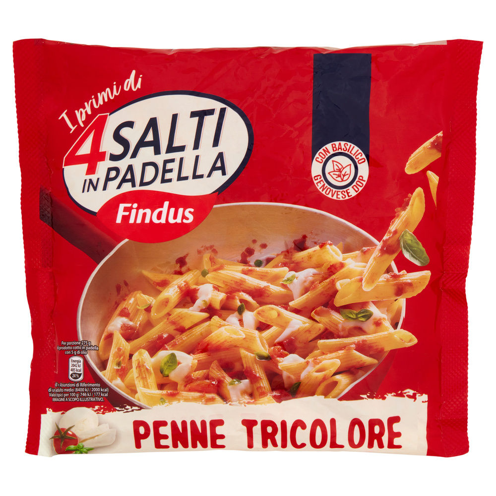 PENNE TRICOLORE 4SALTI IN PADELLA FINDUS BUSTA 550G - 2