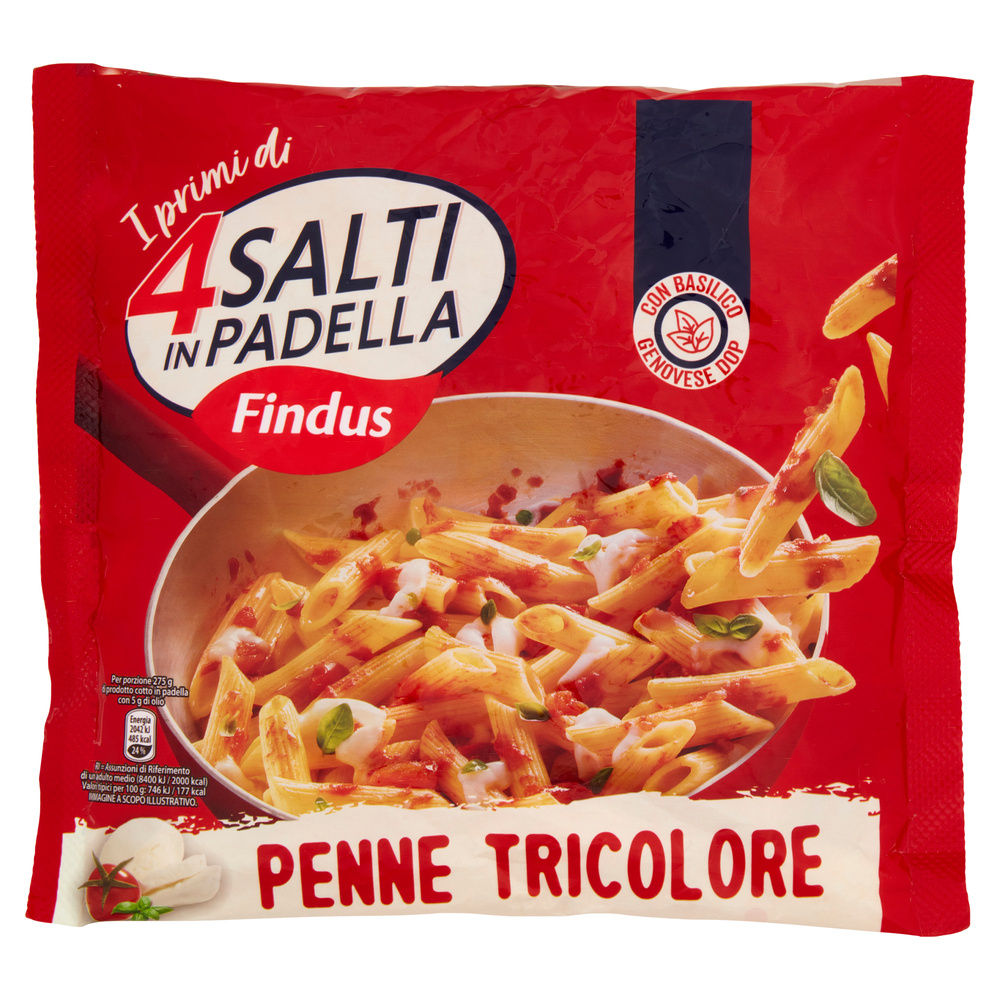 PENNE TRICOLORE 4SALTI IN PADELLA FINDUS BUSTA 550G - 3