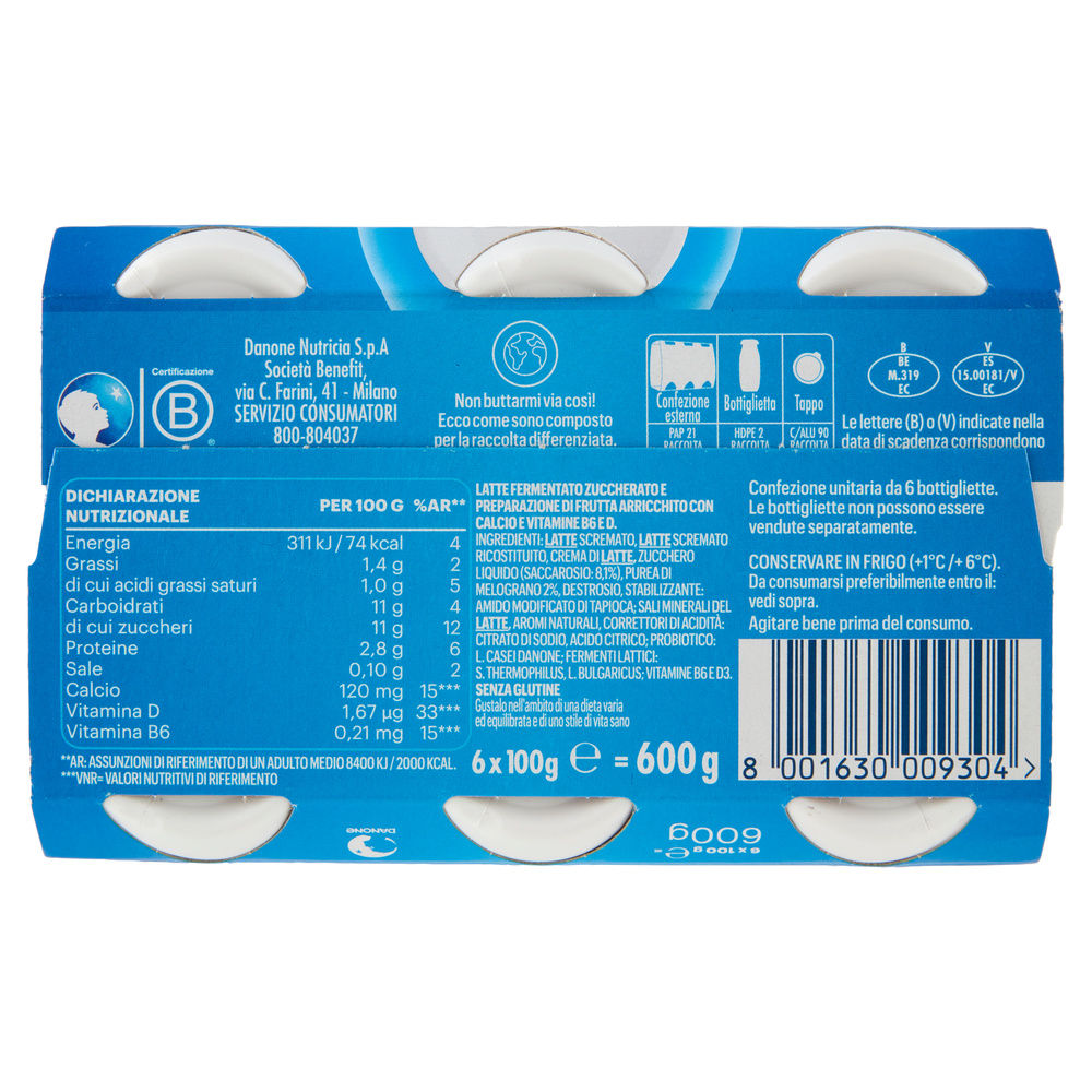 ACTIMEL DANONE MELOGRANO 6X100 G - 6