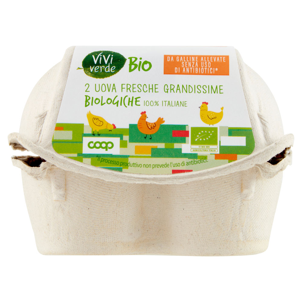 Uova fresche biologiche xl senza uso di antibiotici vivi verde coop x2