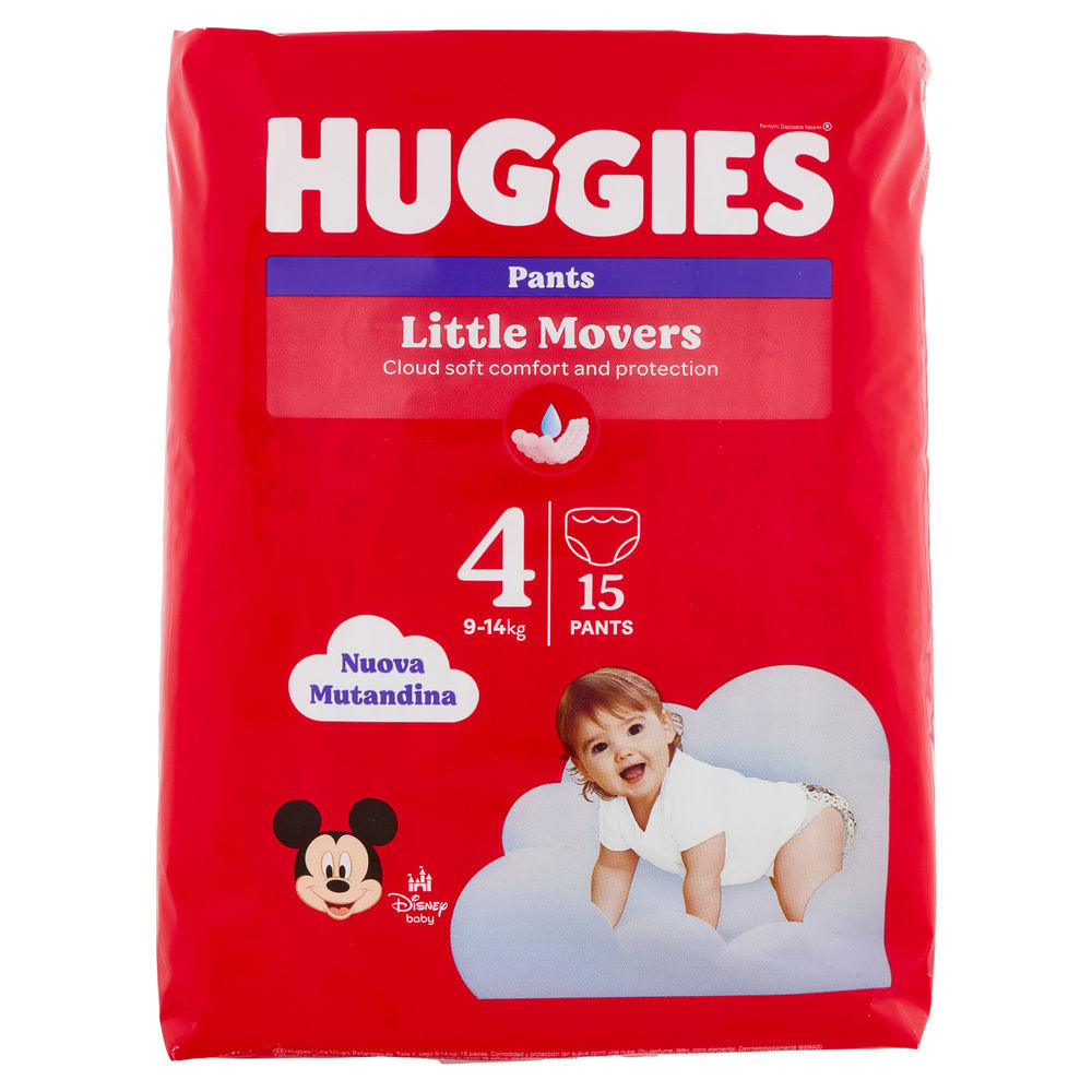 MUTANDINO HUGGIES LITTLE MOVERS TG.4 KG 9-14 PZ 15 - 2