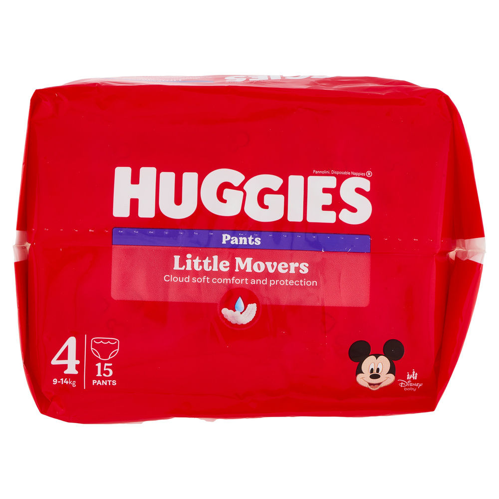 MUTANDINO HUGGIES LITTLE MOVERS TG.4 KG 9-14 PZ 15 - 5