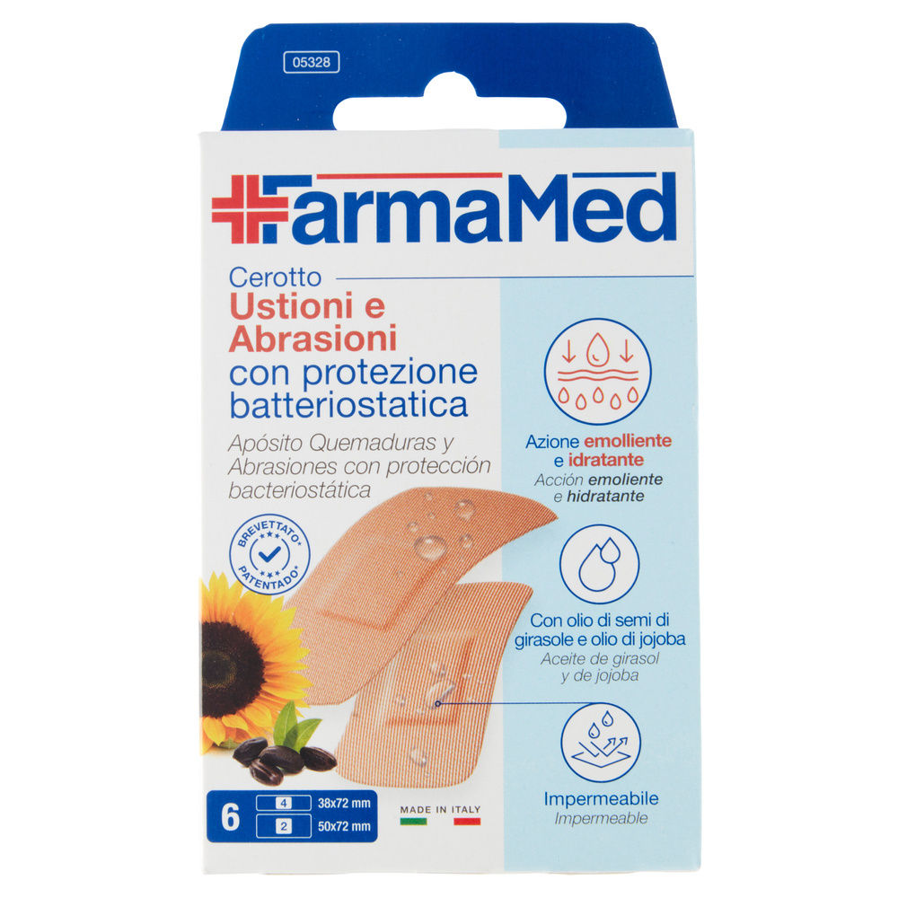 CEROTTI FARMAMED ABATOX+NEOACTIVE USTIONI E ABRASIONI IMPERMEABILI MIS.XL PZ.6 - 3