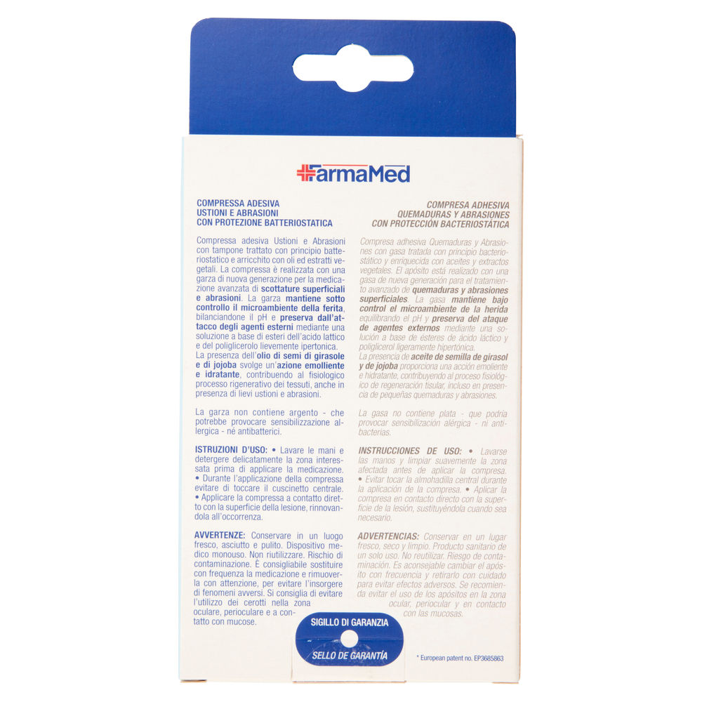COMPRESSE FARMAMED ABATOX+NEOACTIVE USTIONI/ABRASIONI 1FORMATO PZ. 3 - 1