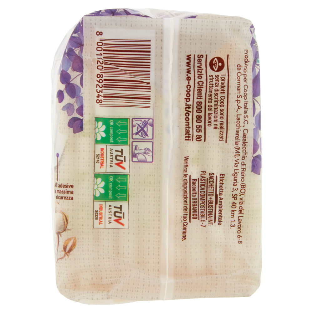 ASSORBENTI ULTRA SOTTILI COTONE BIO C/ALI NOTTE FL.INTENSO VIVI VERDE COOP PZ.10 - 4