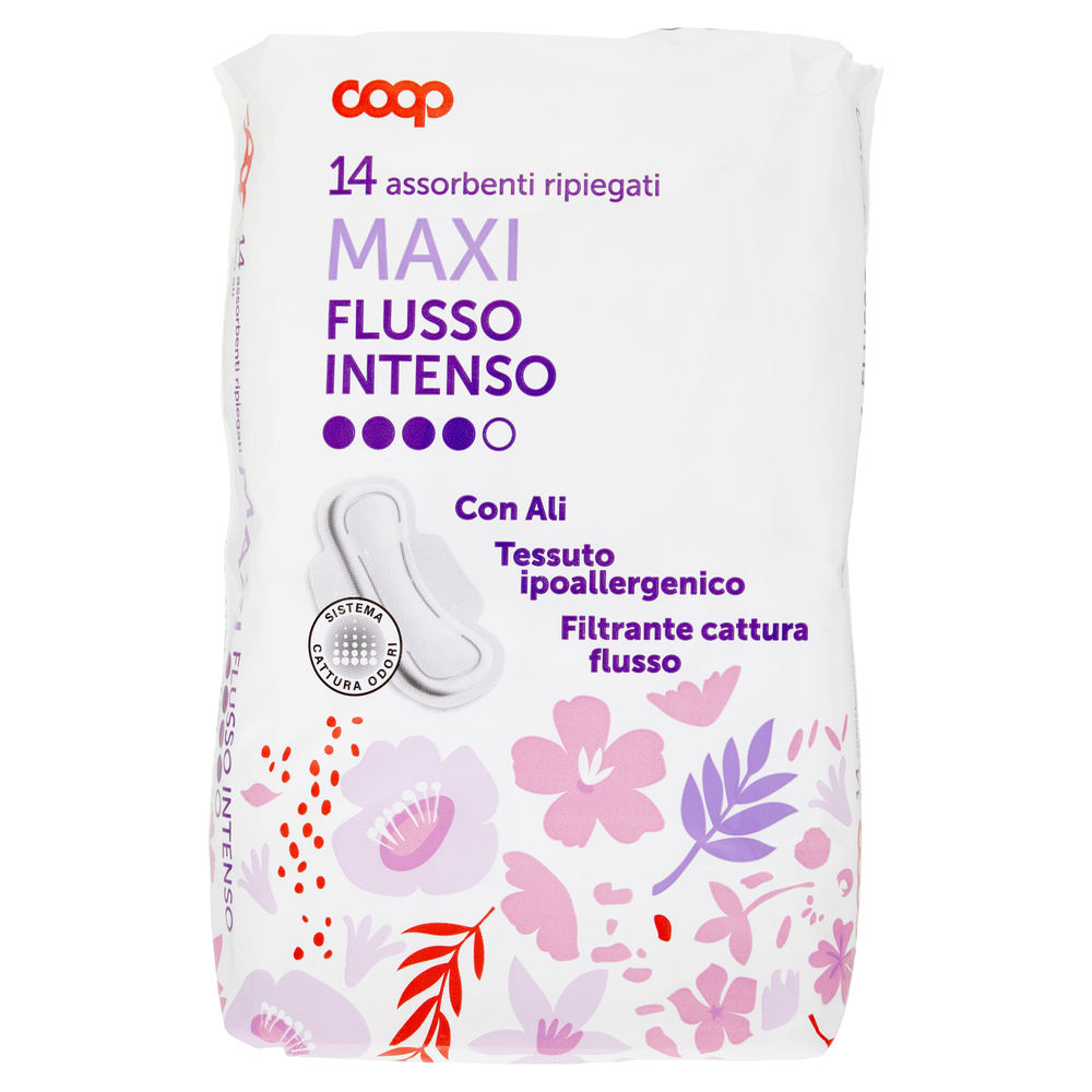 ASSORBENTI MAXI FLUSSO INTENSO RIPIEGATI CON ALI COOP PZ.14 - 0