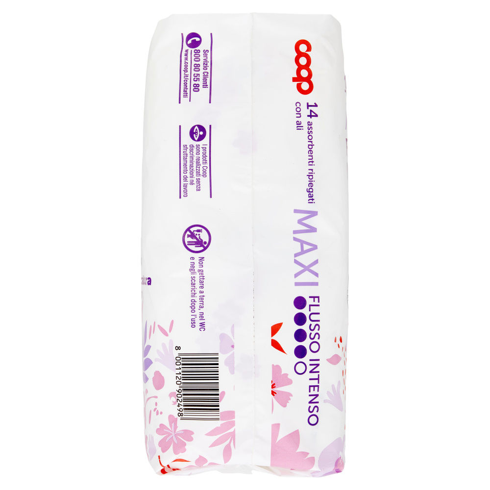 ASSORBENTI MAXI FLUSSO INTENSO RIPIEGATI CON ALI COOP PZ.14 - 5