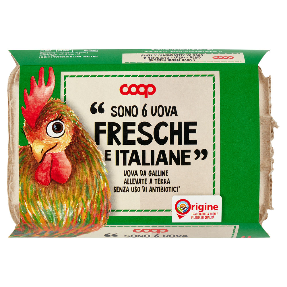 UOVA FRESCHE MEDIE ALLEVATE A TERRA SENZA ANTIBIOTICI X6 ORIGINE COOP - 2