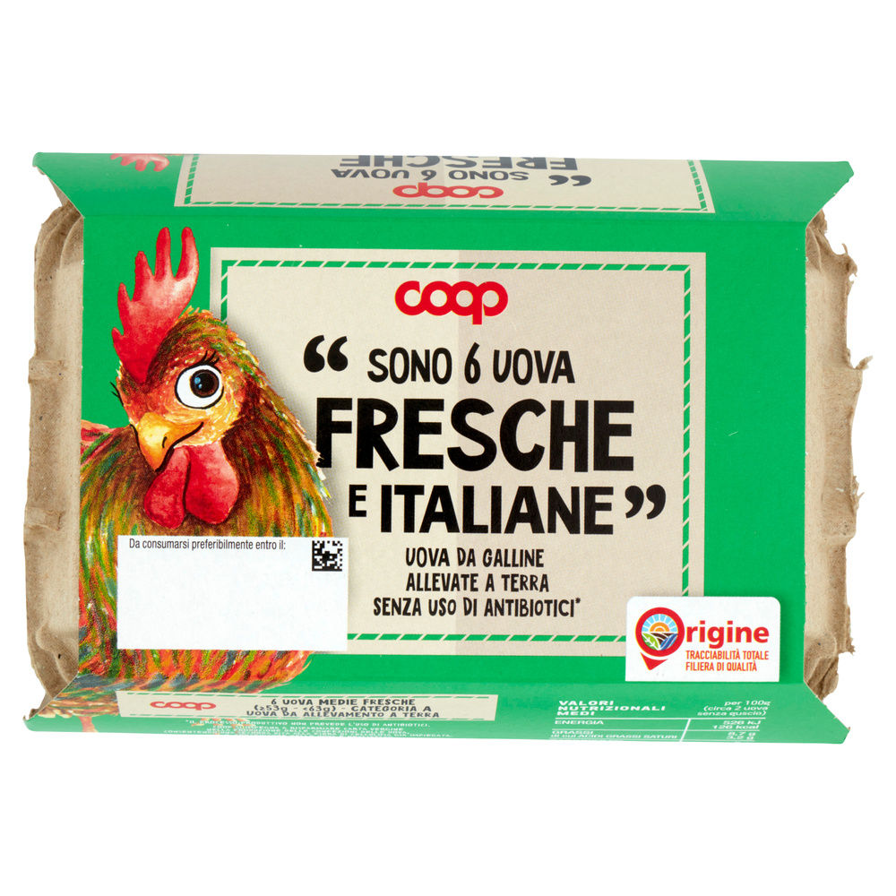 UOVA FRESCHE MEDIE ALLEVATE A TERRA SENZA ANTIBIOTICI X6 ORIGINE COOP - 28