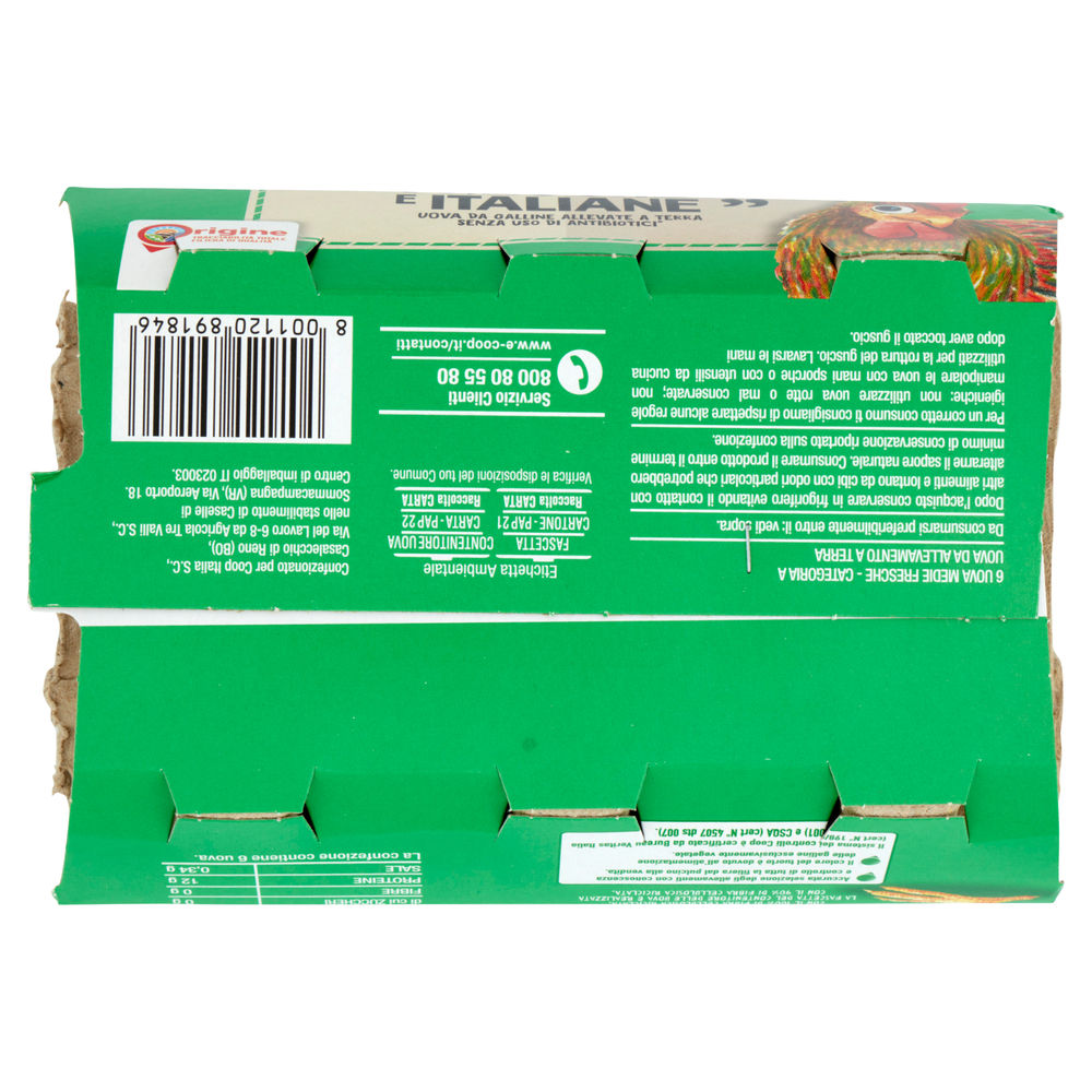 UOVA FRESCHE MEDIE ALLEVATE A TERRA SENZA ANTIBIOTICI X6 ORIGINE COOP - 7