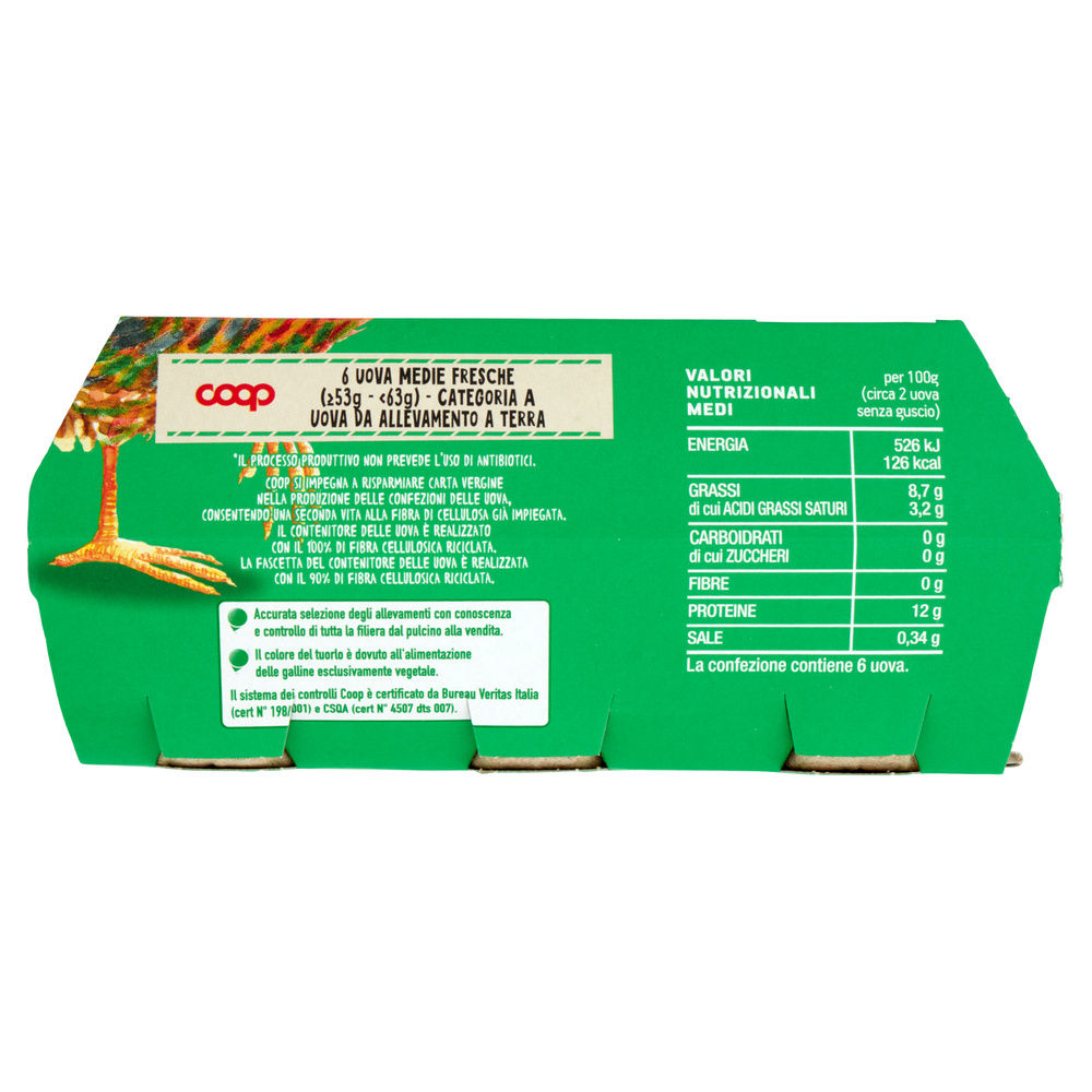 UOVA FRESCHE MEDIE ALLEVATE A TERRA SENZA ANTIBIOTICI X6 ORIGINE COOP - 25