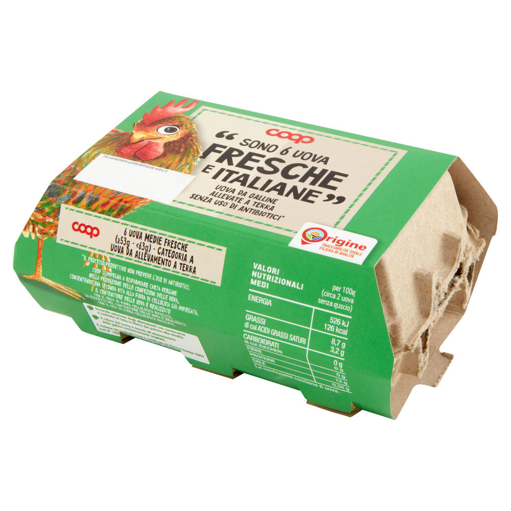 UOVA FRESCHE MEDIE ALLEVATE A TERRA SENZA ANTIBIOTICI X6 ORIGINE COOP - 8