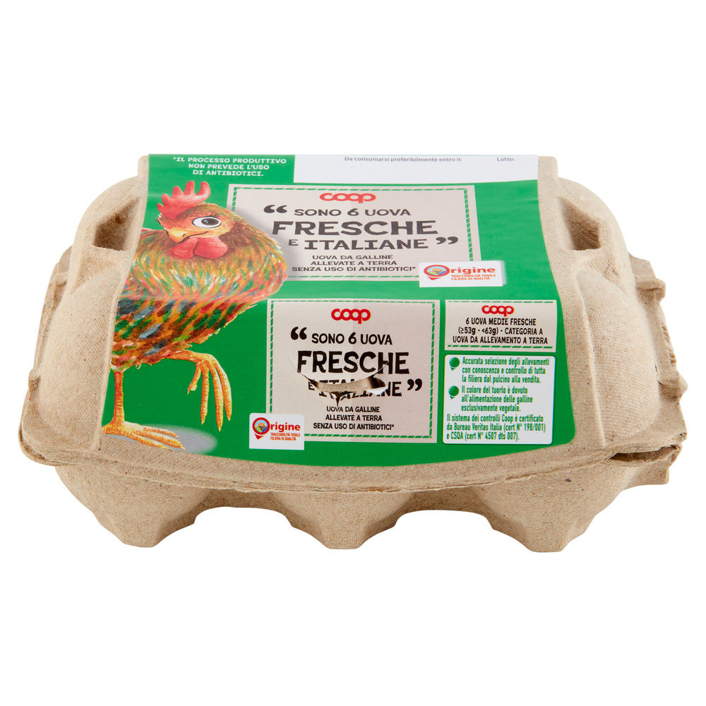 UOVA FRESCHE MEDIE ALLEVATE A TERRA SENZA ANTIBIOTICI X6 ORIGINE COOP - 29