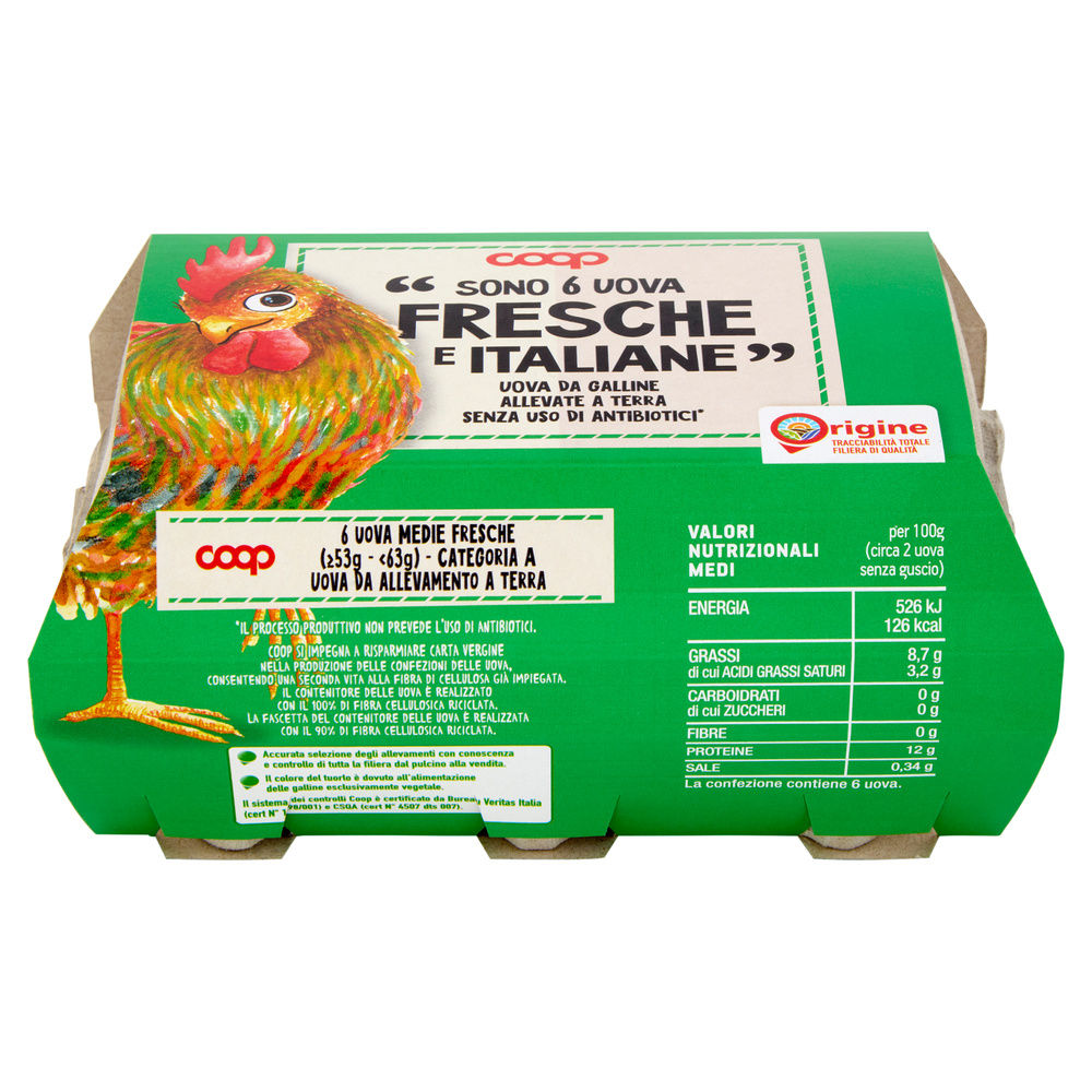 UOVA FRESCHE MEDIE ALLEVATE A TERRA SENZA ANTIBIOTICI X6 ORIGINE COOP - 37