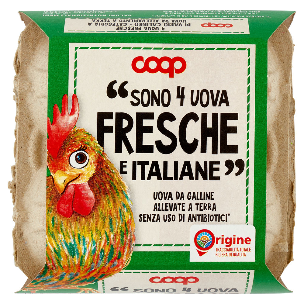 UOVA FRESCHE ALLEVATE A TERRA S/ANT. ORIGINE COOP CAL VARIO G 230 X4 - 2